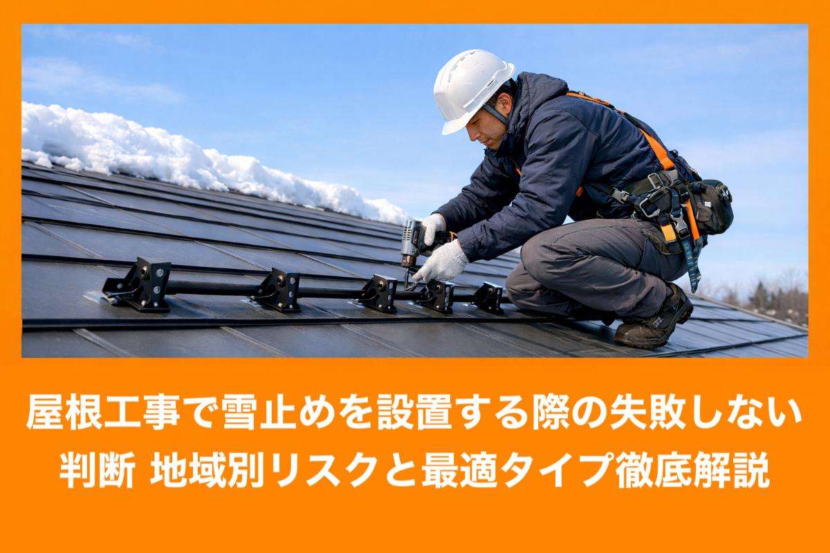 屋根工事で雪止めを設置する際の失敗しない判断｜地域別リスクと最適タイプ徹底解説